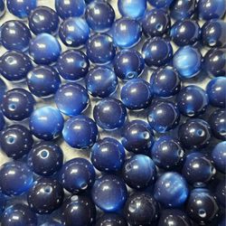 Dark Blue Cateye Beads