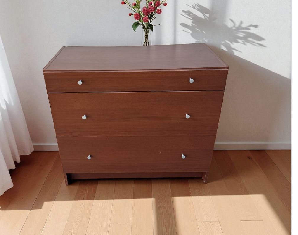 Traditional wood 3-drawer dresser 16 “deep x 36 “ W x 32”H