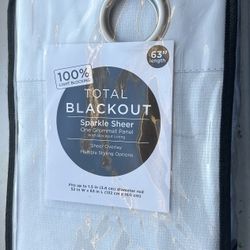 63” total Blackout Sparkle Sheer Groommet Panel