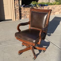 Real Leather Rolling Chair 
