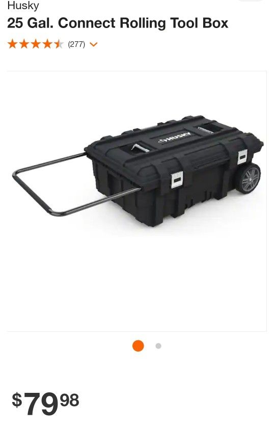 Husky 25 Gallon Tool Box. Rolling Locking. Stackable Caja Herramienta