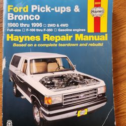 Ford Repair Manual Bronco Pickups Haynes 1980 To 1996