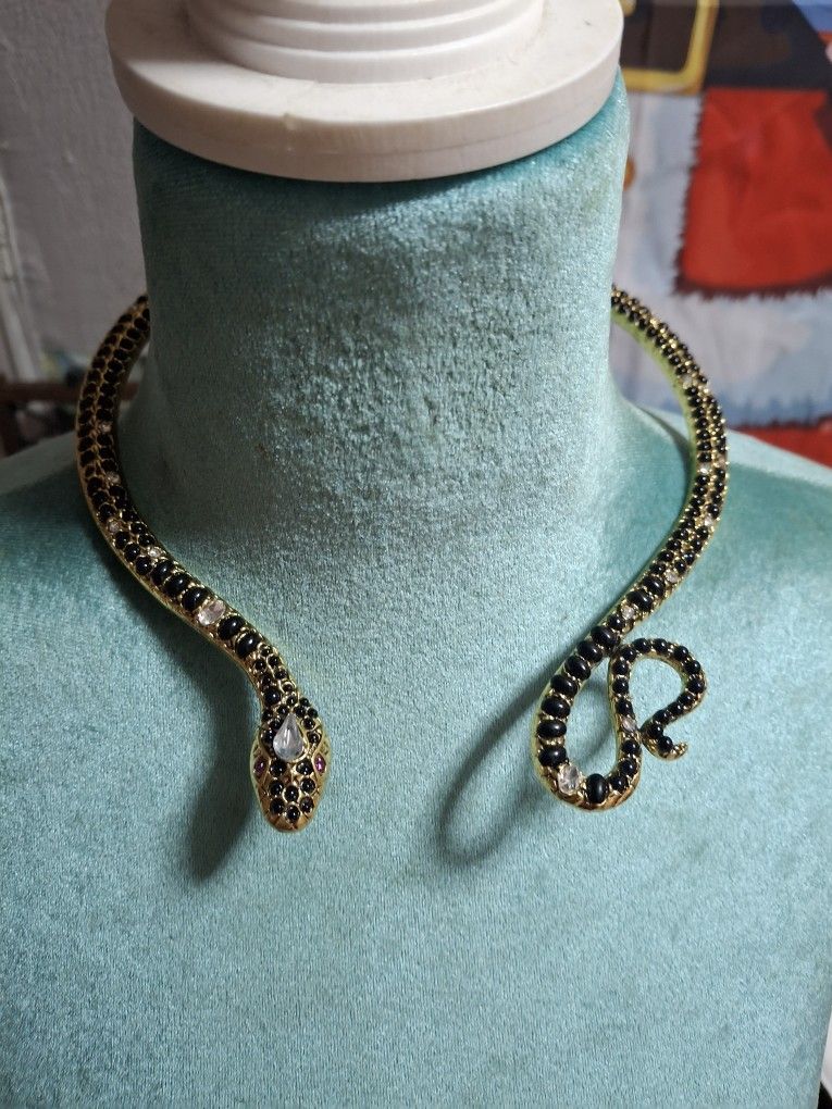 Rhinestone Snake Choker Necklace