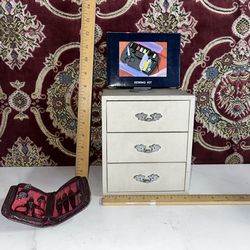 Sewing Box & Contents Nail Clippers Buttons Etc