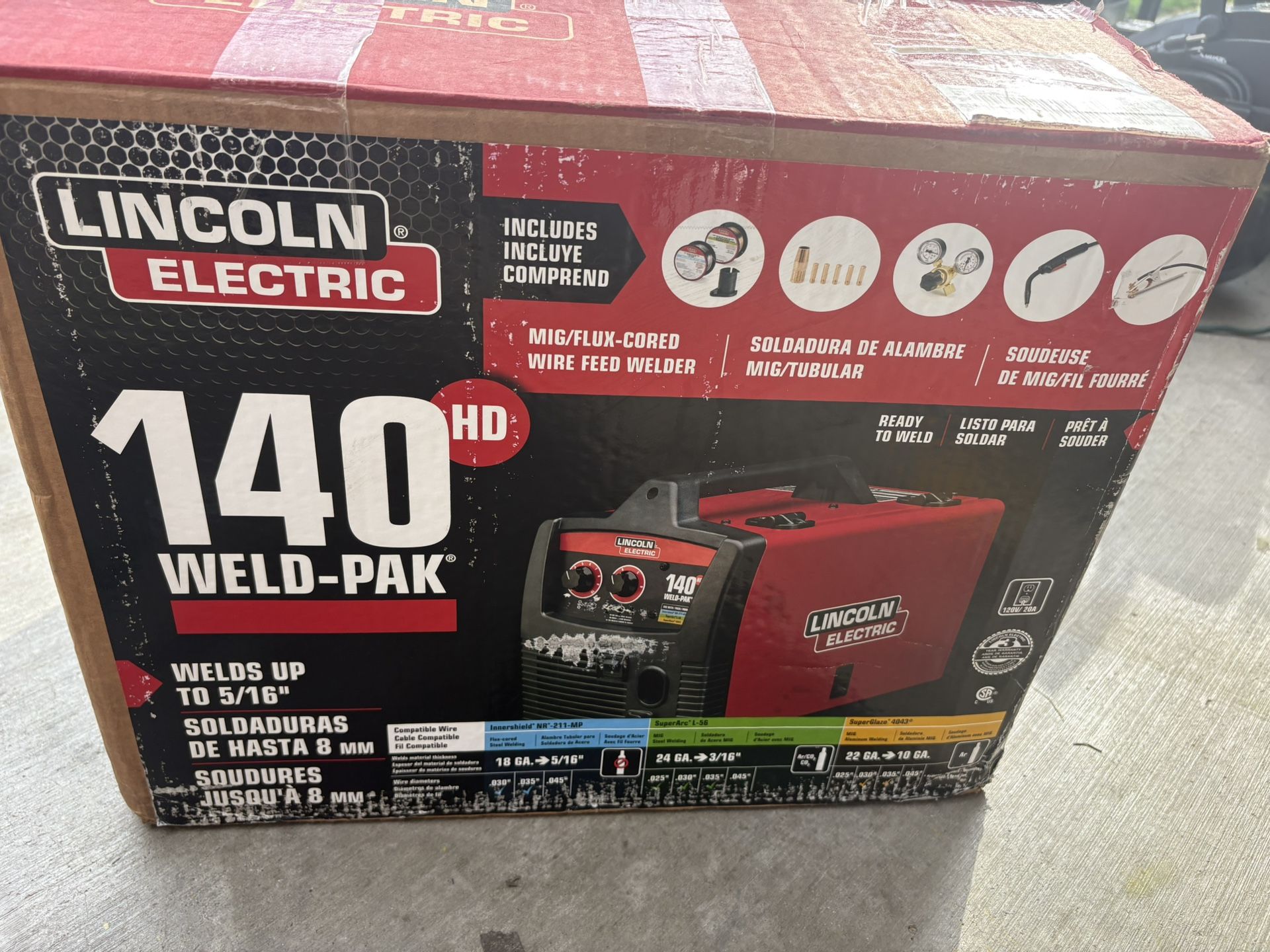 Weld-Pak 140 Amp MIG and Flux-Core Wire Feed Welder, 115V, Aluminum Welder with Spool Gun sold separately