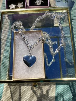 Silver Heart Chain Necklace 
