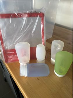 Travel bag & plastic containers