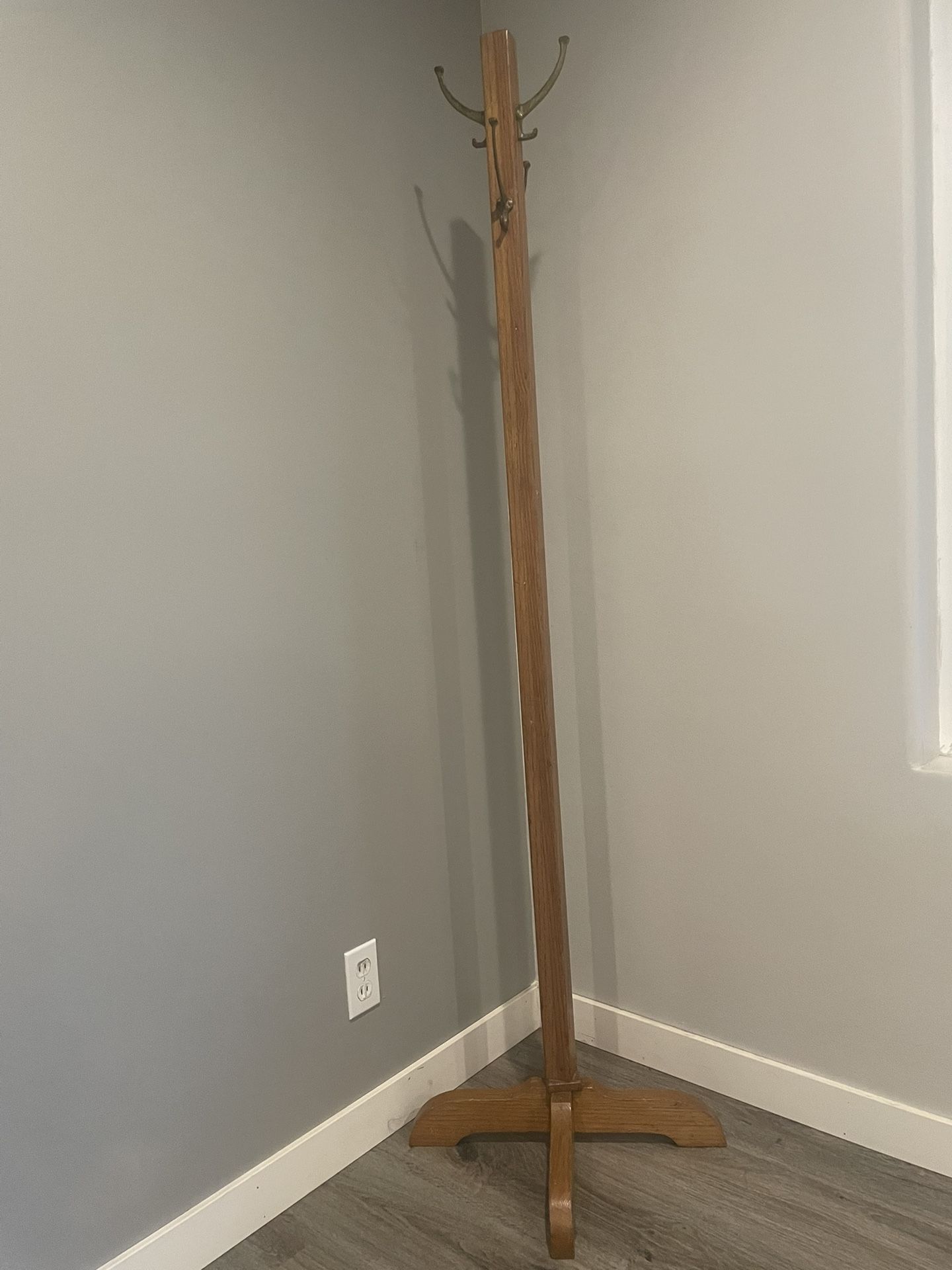 Vintage Solid Oak Coat Rack
