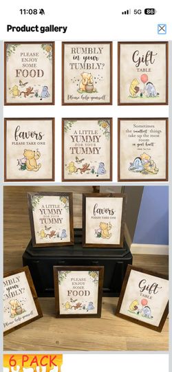 Winnie the Pooh baby shower items
