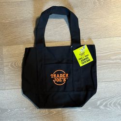 New Trader Joe’s Black Mini Halloween Trick Or Treat Canvas Tote Bag New with Tag 