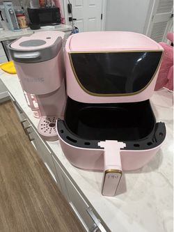 Pink coffee maker & air fryer bundle