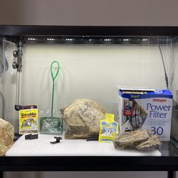 NEW Complete LED Aquarium 29 Gallon Set with Rocks and Decors