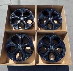 17" Honda HRV Accord Crv Civic Gloss Black Wheels Rims Oem 5 Spoke Gloss Black Powder Coat