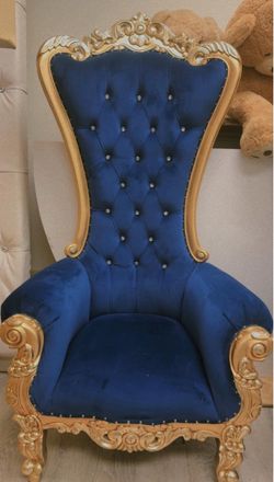 New Gold and royal blue chair