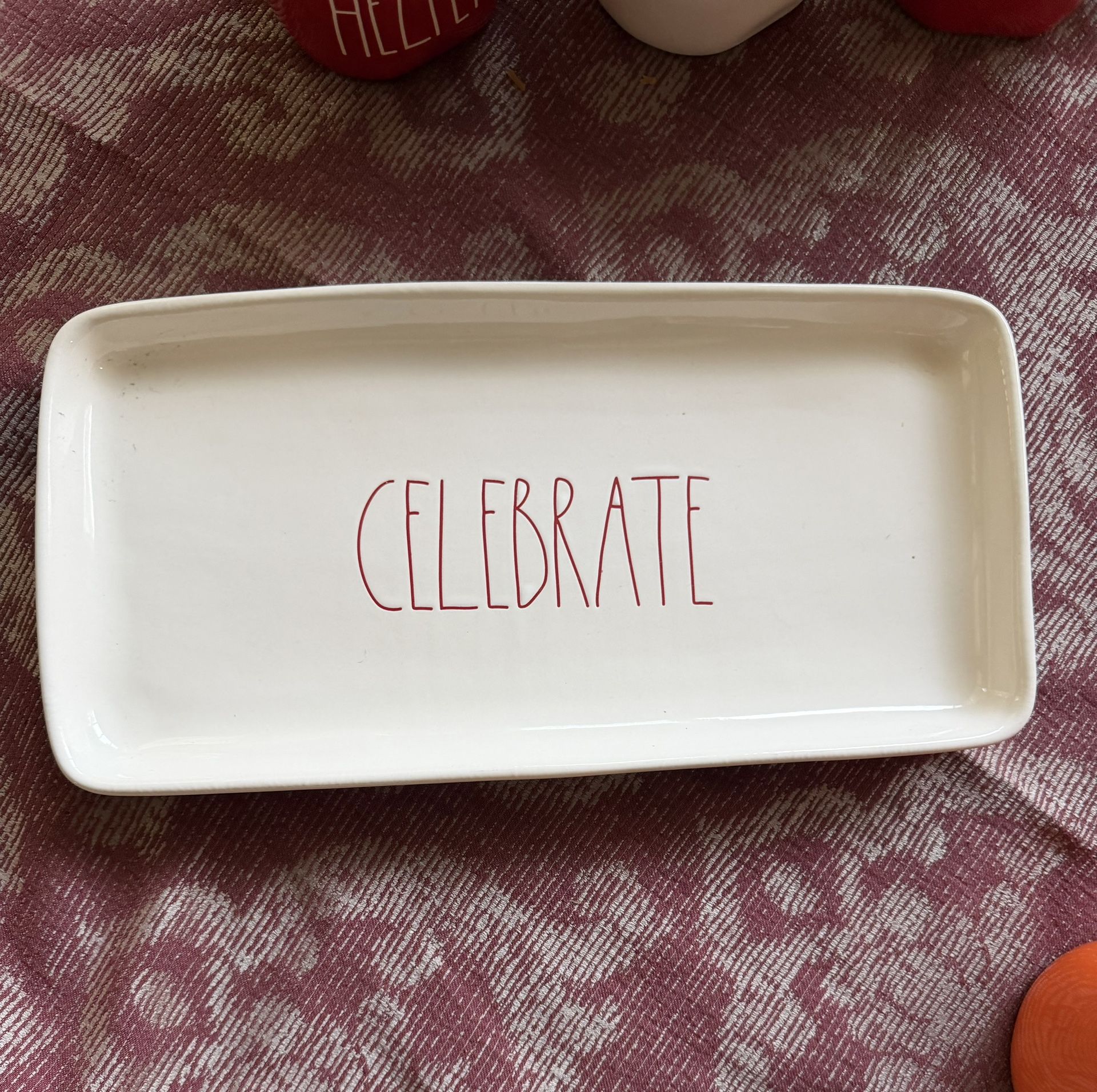 Rae Dunn Ceramic Celebrate Tray