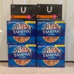 Tampax & Kotex tampons 45-50 count: $7 each