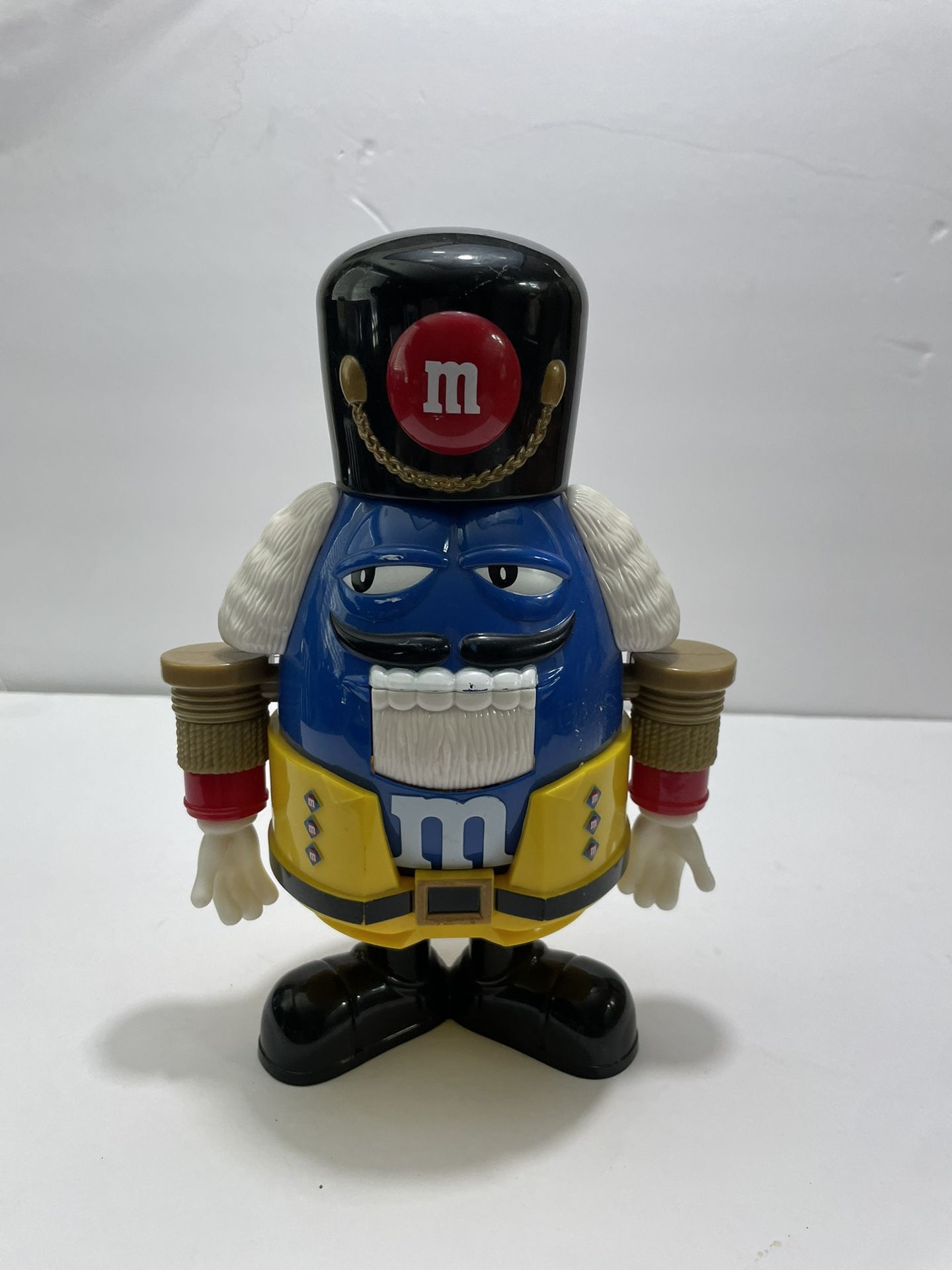 10" M&M's BLUE Nutcracker Toy Soldier Candy Snack Dispenser Limited Edition