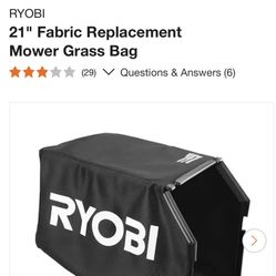 RYOBI Mower Grass Bag 21”