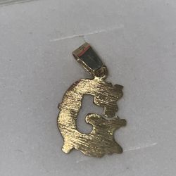 14k Solid Gold Charm “G” Initial