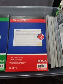 Invoice books $5 obo
