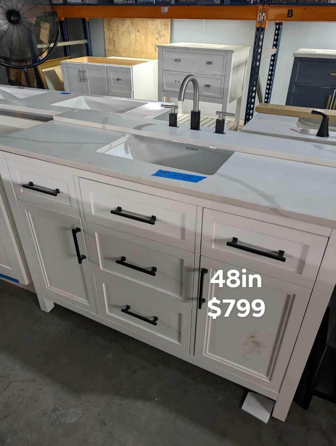 48in Bathroom Vanity With Top And Faucet