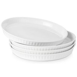 Set Of 4; 10 Inch Ceramic Pie Pans