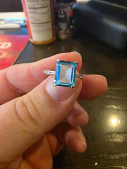 Sterling sliver ring with blue gemstone