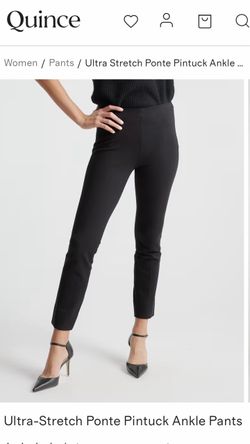 Ultra-Stretch Ponte Pintuck Ankle Pants