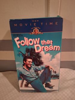 Vintage mgm movie time vhs tape featuring Elvis Presley in the 1961 film follow that dream