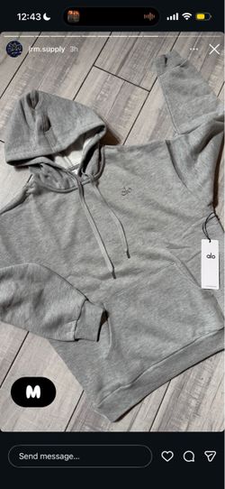 Alo Yoga Grey Pullover Hoodie Size M
