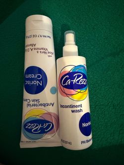 Ca-Rezz Antibacterial Norisc Cream 9.7 oz & Incontinent Wash 16 oz Lot Of 2 New