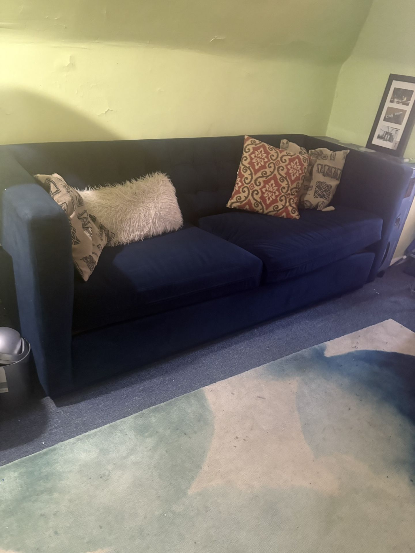 West Elm’s velvet, grid-tufted sleeper style