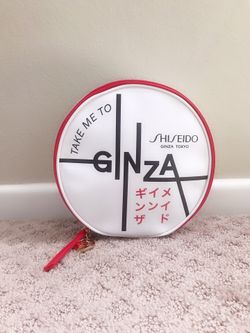 Shishedo Ginza Tokyo Zippered Cosmetic Round Bag