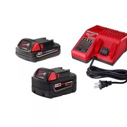 M18 18-Volt Lithium-Ion Starter Kit with One 5.0 Ah and One 2.0 Ah Battery and Charger