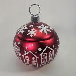 Christmas Ornament Nut or Candy Dish Bowl Red, Christmas Ornament Bowl