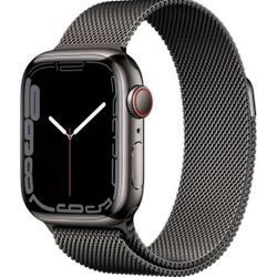Apple Watch Series 7 Case with Milanese Loop -Graphite Stainless Steel, Size S/