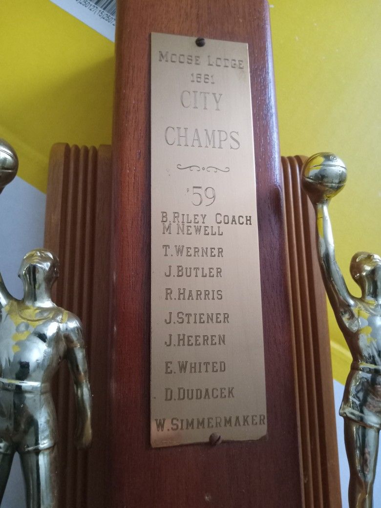 Moose Lodge 1959 Basketball Trophy.