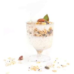 48 Disposable Appetizer Cups |Wine Goblet Glasses~Medium Large Plastic Dessert Cups~ 7oz ~Wedding, Party