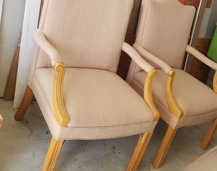 Wooden Set Of 2 Chairs Beige For Table Or Bedroom