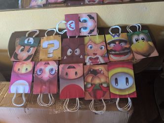 Mario Bros party paper bag with strong handle