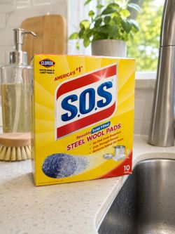 S.O.S Fibras de Acero con Jabón 10 Piezas — Estropajo Reusable Corta Grasa Clorox