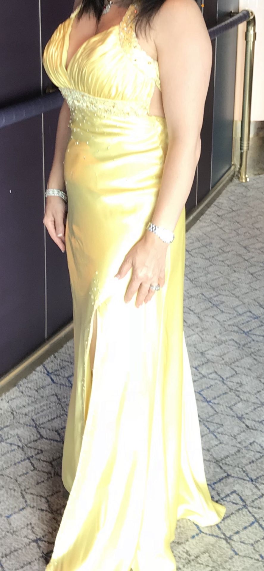 Yellow Long Maxi Formal Party Dress