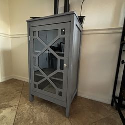 Gray Storage Shelves Side Table 