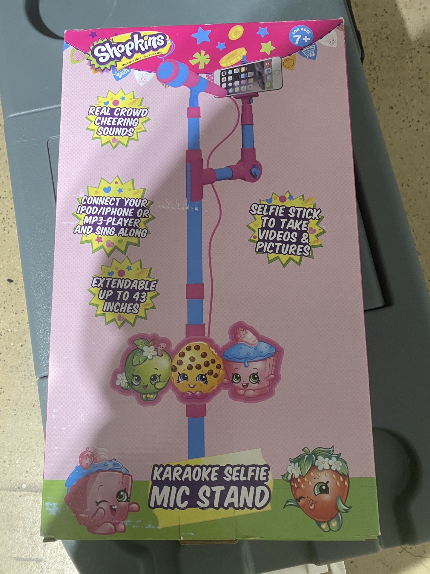Shopkins Microphone with Stand and Built-in Selfie Stick