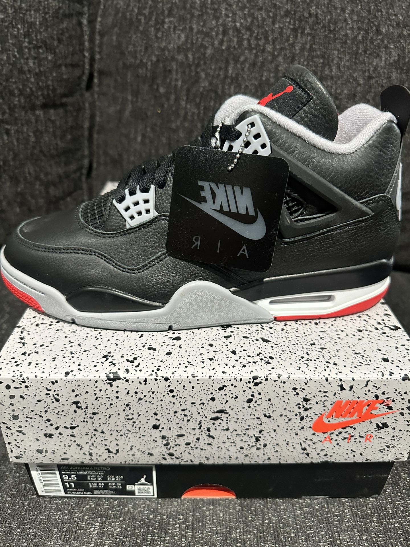 Jordan 4 Retro Bred Reimagined Size 9.5M