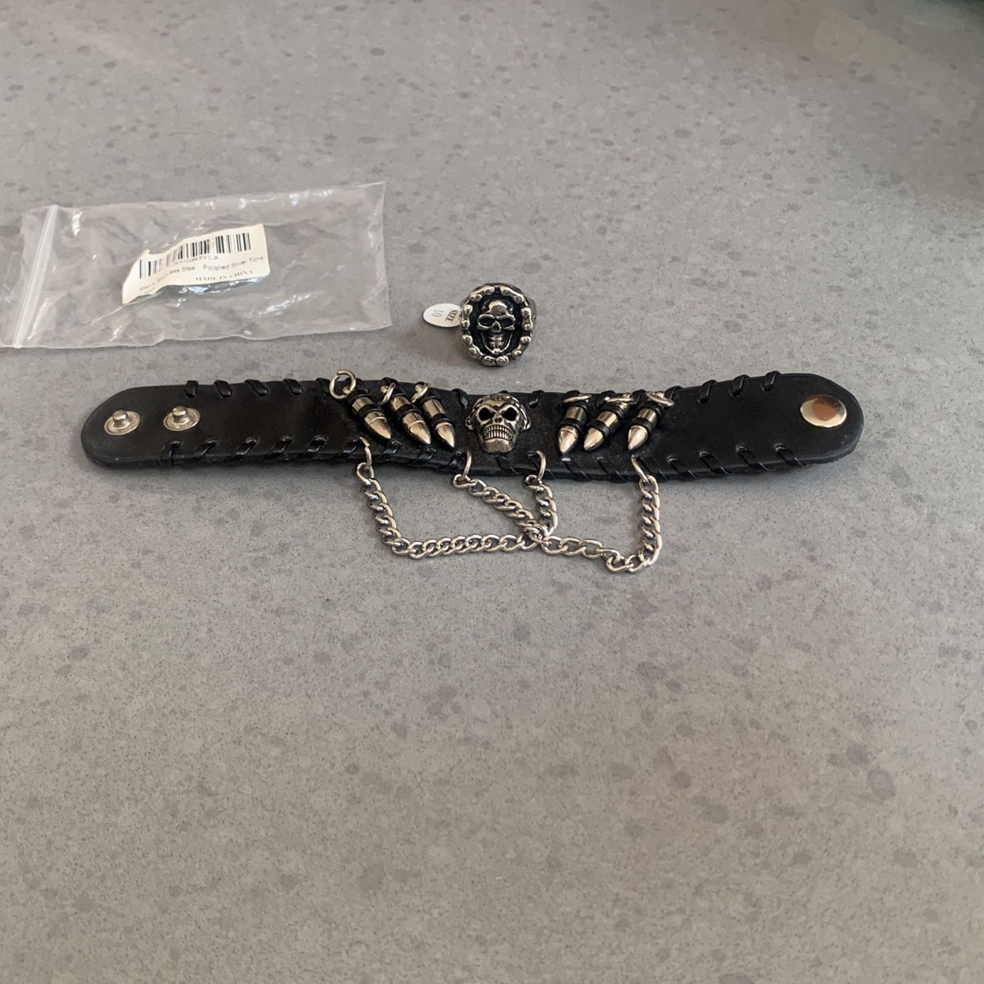 Skull Ring And Bracelet