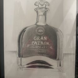 Charcoal Original Art Framed Gran Patron Tequila