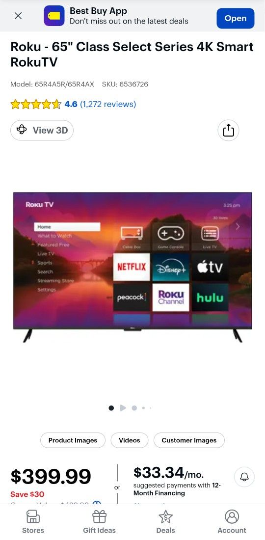 65" Roku TV
