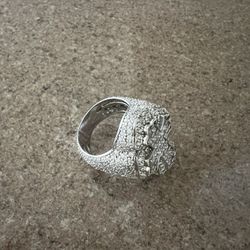 Silver Cross Ring/ Moissanite 