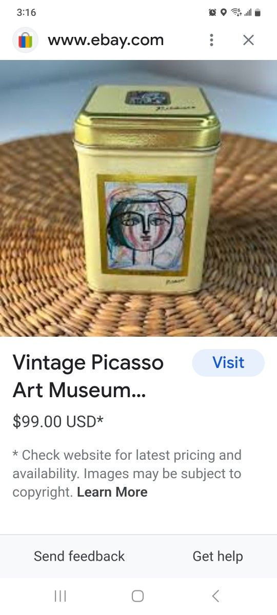 Vintage Picasso Tin